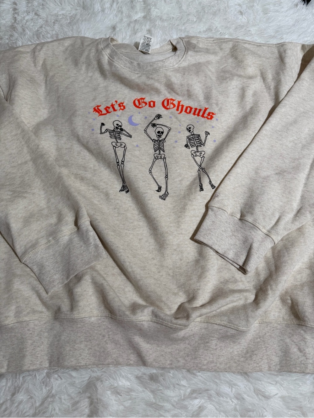 Victoria’s Secret Pink XXL Let's Go Ghouls Halloween Skeleton Graphic Sweatshirt